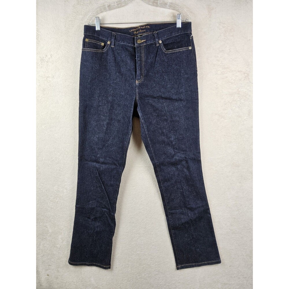 Ralph Lauren Jeans Co Women's Dark Wash Straight Denim Jeans Size 14